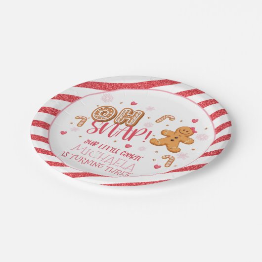 Oh schläfst unser kleines Cookie Party Plate - Cus Pappteller (Schrägansicht)