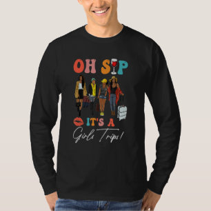 Oh Schluck Es Ist Ein Mädchen-Ausflug Schwarze Fra T-Shirt