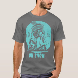 Oh Schnee Lustiger Schmelzender Schneemann Horror T-Shirt