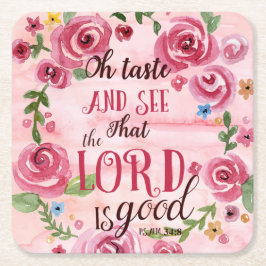 Oh sehen Geschmack und dass das 34:8 Lords Is Good Rechteckiger Pappuntersetzer