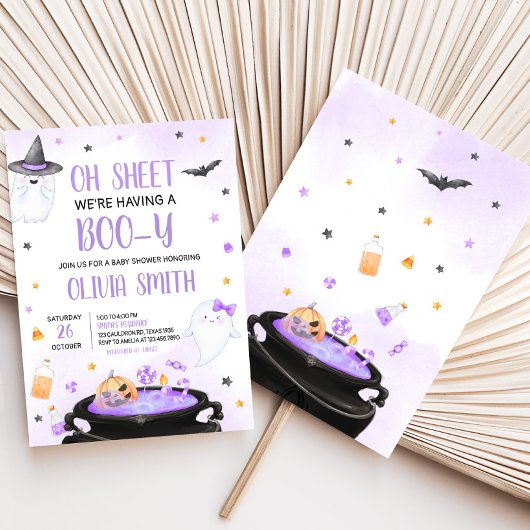 Oh Sheet Boo y Halloween Baby Shower Einladung