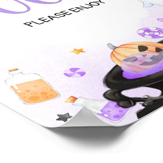 Oh Sheet Boo y Halloween Baby Shower Food Poster (Ecke)