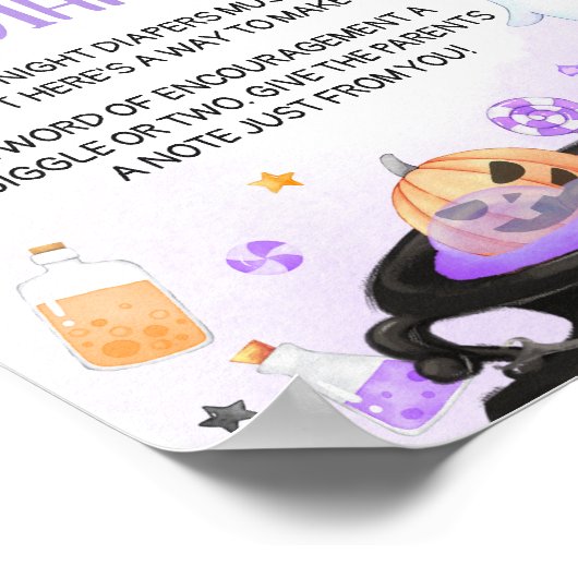 Oh Sheet Boo y Halloween Spate Night Diapers Poster (Ecke)