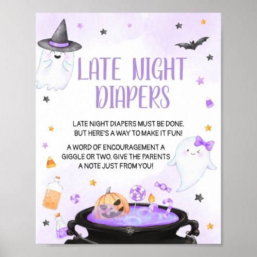 Oh Sheet Boo y Halloween Spate Night Diapers Poster (Vorne)