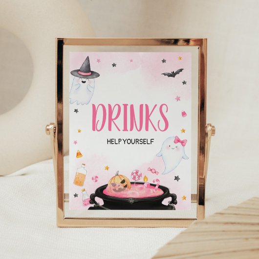 Oh Sheet Ghoul Halloween Baby Shower Drinks Poster