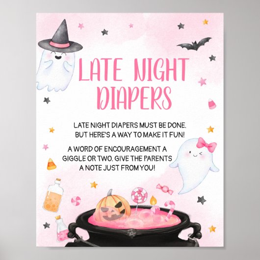 Oh Sheet Ghoul Halloween Spate Night Diapers Poster (Vorne)