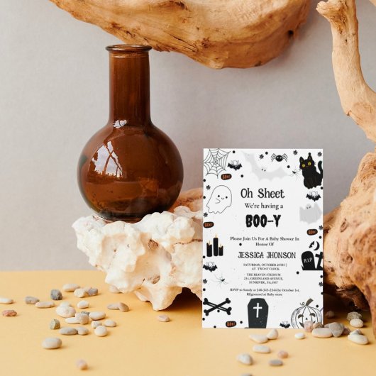 Oh Sheet, wir haben eine Boo-y-halloween-Babydusch Einladung