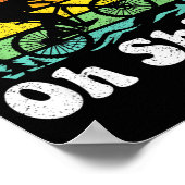 Oh Shift Funny Mountain Bike Rider Biking Retro Cy Poster (Ecke)