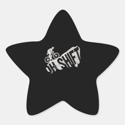 Oh Shift Mountain Bike Bike Reiter Stern-Aufkleber (Vorderseite)