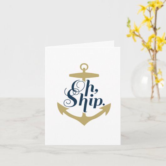 Oh Ship - Nautical Note Card Karte (Gelbe Blume)