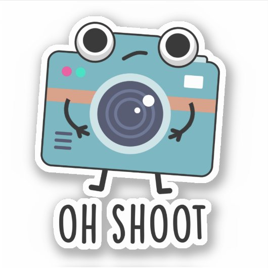 Oh Shoot Funny Fotograf Camera Pub Aufkleber (Vorderseite)