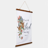 Oh, singe dem Herrn ein neues Lied. Vögel und Haus Wandteppich Mit Holzrahmen (Gewinkelt)