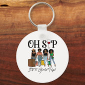 Oh, Sip Es ist ein Girls Trip Fun Wein Party Black Schlüsselanhänger (Vorderseite)