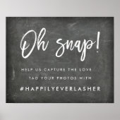 Oh Snap | Chalkboard Wedding Hashtag Poster (Vorne)