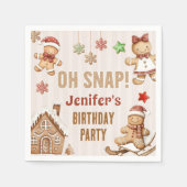 Oh Snap Christmas Cookie Gingerbread Birthday Serviette (Vorderseite)