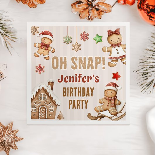 Oh Snap Christmas Cookie Gingerbread Birthday Serviette