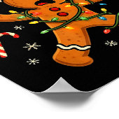 Oh Snap Christmas Gingerbread Funny Football Light Poster (Ecke)