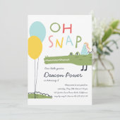 Oh Snap Crocodile Einladung (Stehend Vorderseite)