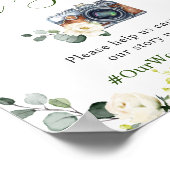 Oh Snap Elegant Eucalyptus White Roses Wedding Poster (Ecke)