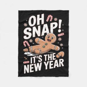 Oh Snap Es ist das neue Jahr Lebkuchenmann Weihnac Fleecedecke