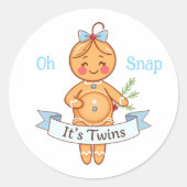 Oh, Snap Es ist Twins Boy's Gingerbread-Mama Runder Aufkleber (Vorderseite)