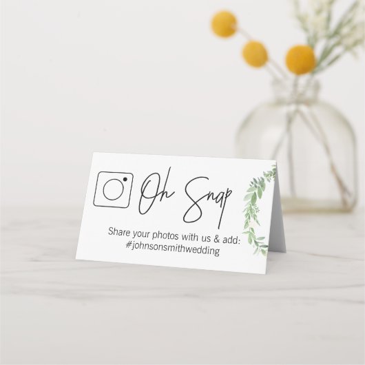 OH SNAP Faltschachtel-Tischkarte #hashtag Platzkarte (Vorderseite)