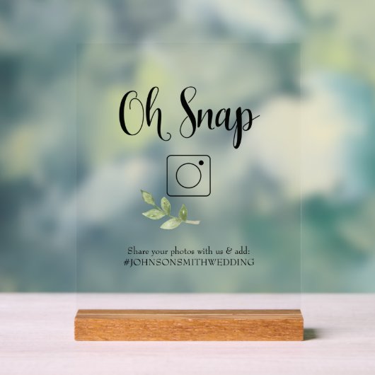Oh Snap Foto Booth Sign Acrylschild (Neutral)