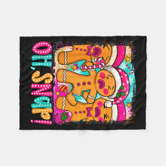 Oh Snap Funny Christmas Gingerbread Man Xmas Cooki Fleecedecke (Vorderseite (Horizontal))