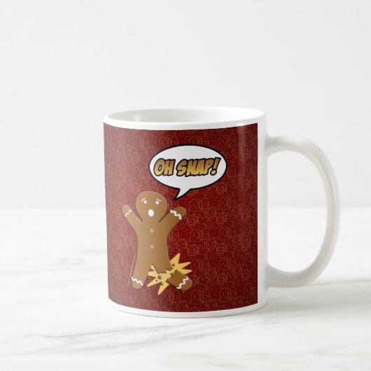 Oh Snap Funny Christmas Gingerbrot Mann Broken Leg Kaffeetasse (Rechts)