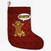 Oh Snap Funny Christmas Gingerbrot Mann Broken Leg Kleiner Weihnachtsstrumpf (Vorderseite)