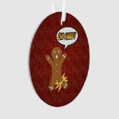 Oh Snap Funny Christmas Gingerbrot Mann Broken Leg Ornament (Vorderseite)
