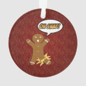 Oh Snap Funny Christmas Gingerbrot Mann Broken Leg Ornament (Rückseite)