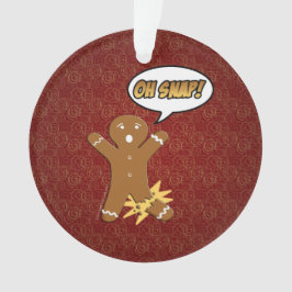 Oh Snap Funny Christmas Gingerbrot Mann Broken Leg Ornament