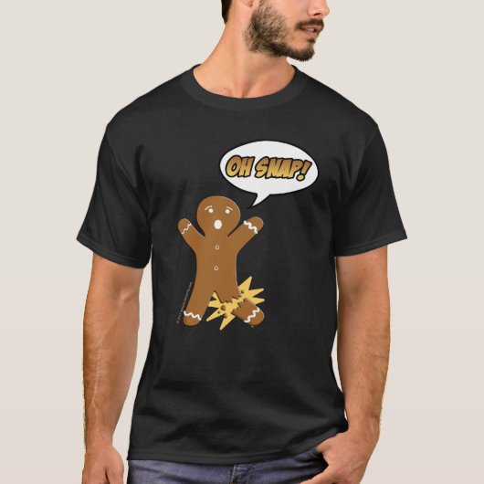 Oh Snap Funny Christmas Gingerbrot Mann Broken Leg T-Shirt (Vorderseite)