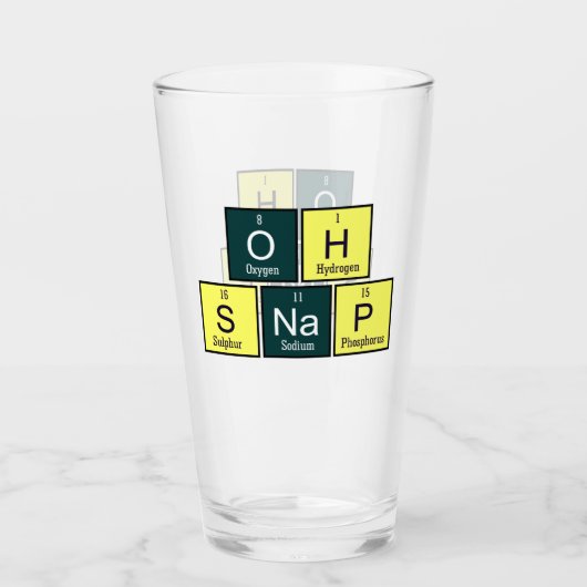 Oh Snap Funny Element Chemie Lehrer Wissenschaft Glas (Vorderseite)