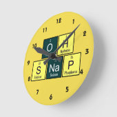 Oh Snap Funny Element Chemistry Teacher Runde Wanduhr (Winkel)
