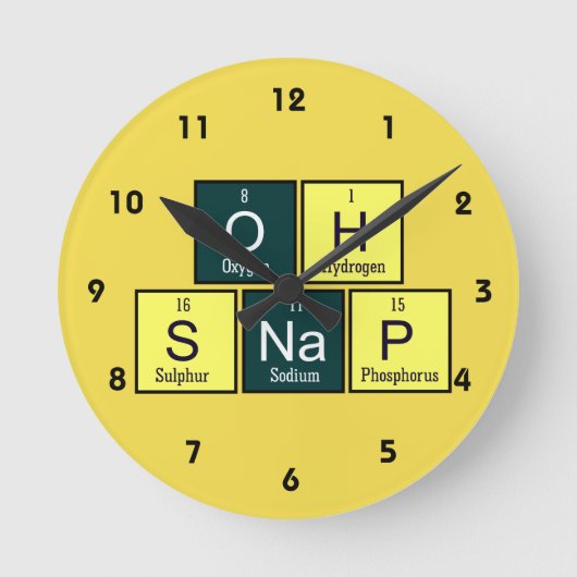 Oh Snap Funny Element Chemistry Teacher Runde Wanduhr (Vorderseite)