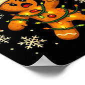 Oh Snap Funny Gingerbread Football Christmas Light Poster (Ecke)