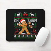 Oh Snap Funny Gingerbread Man Football Christmas P Mousepad (Mit Mouse)