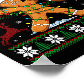 Oh Snap Funny Gingerbread Man Football Christmas P Poster (Ecke)