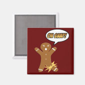 Oh Snap, Funny Gingerbread Mann Weihnachtsmagnete Magnet (Vorderseite/Rückseite)