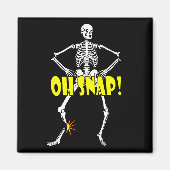 Oh, Snap, Funny Skeleton Halloween Magnet (Vorne)