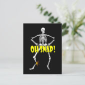 Oh, Snap, Funny Skeleton Halloween Postkarte (Stehend Vorderseite)