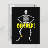 Oh, Snap, Funny Skeleton Halloween Postkarte (Vorne/Hinten)