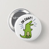 Oh Snap Funny Snapping Crocodile Puff Button (Vorne & Hinten)