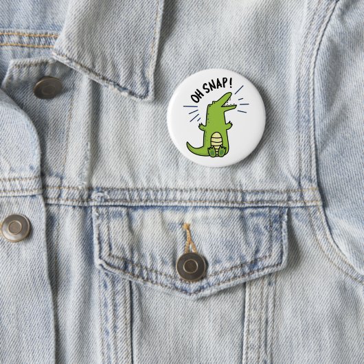 Oh Snap Funny Snapping Crocodile Puff Button (Beispiel)