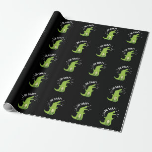 Oh Snap Funny Snapping Crocodile Puff Dark BG Geschenkpapier