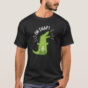 Oh Snap Funny Snapping Crocodile Puff Dark BG T-Shirt