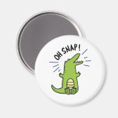 Oh Snap Funny Snapping Crocodile Puff Magnet (Vorderseite/Rückseite)
