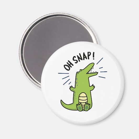 Oh Snap Funny Snapping Crocodile Puff Magnet (Vorderseite/Rückseite)
